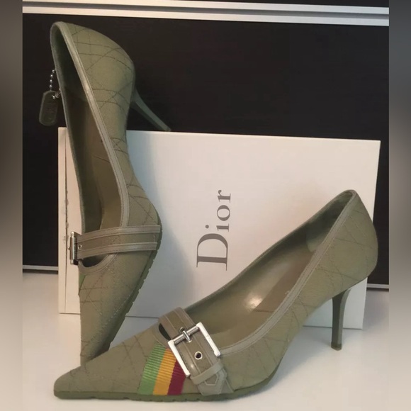 ❌SOLD❌ New Authentic Christian Dior Pump Heel Shoes w/ Silver Hardware 38.5 - Picture 1 of 7